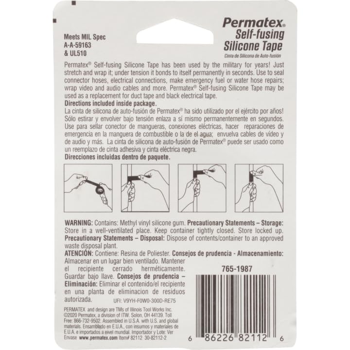 1" x 10' Permatex Self-Fusing Silicone Tape