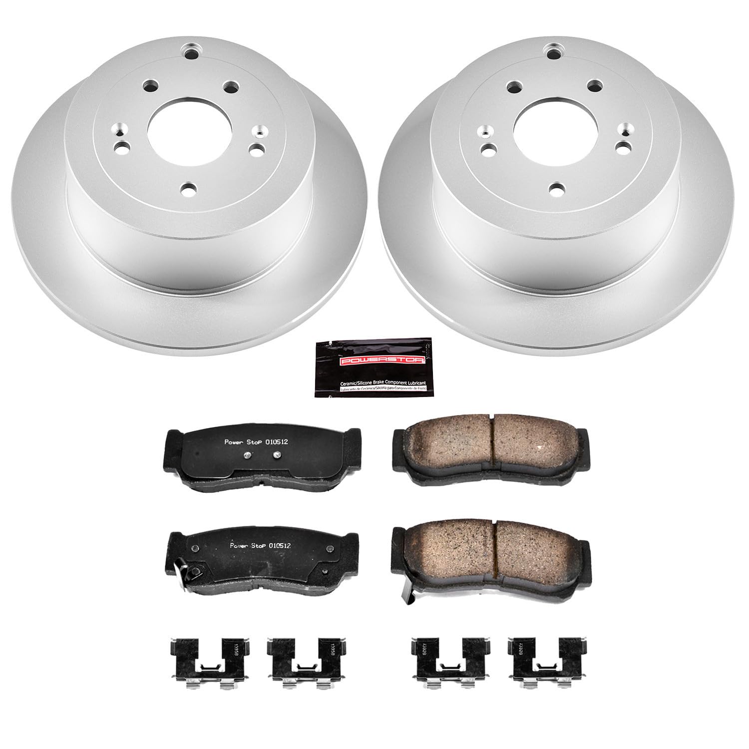 Power Stop CRK4694 Brake Rotor & Coated Ceramic Brake Pads- rear For Hyundai Santa Fe 2007-2009 [Model Specific]