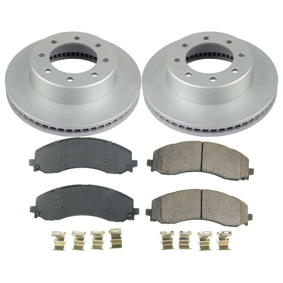 Power Stop Z17 CRK8478 Front Coated Rotor Kit-Coated Brake Rotors, Ceramic Brake Pads For Ram 2500 2019-2022, Ram 3500 2019-2022 [Model Specific]