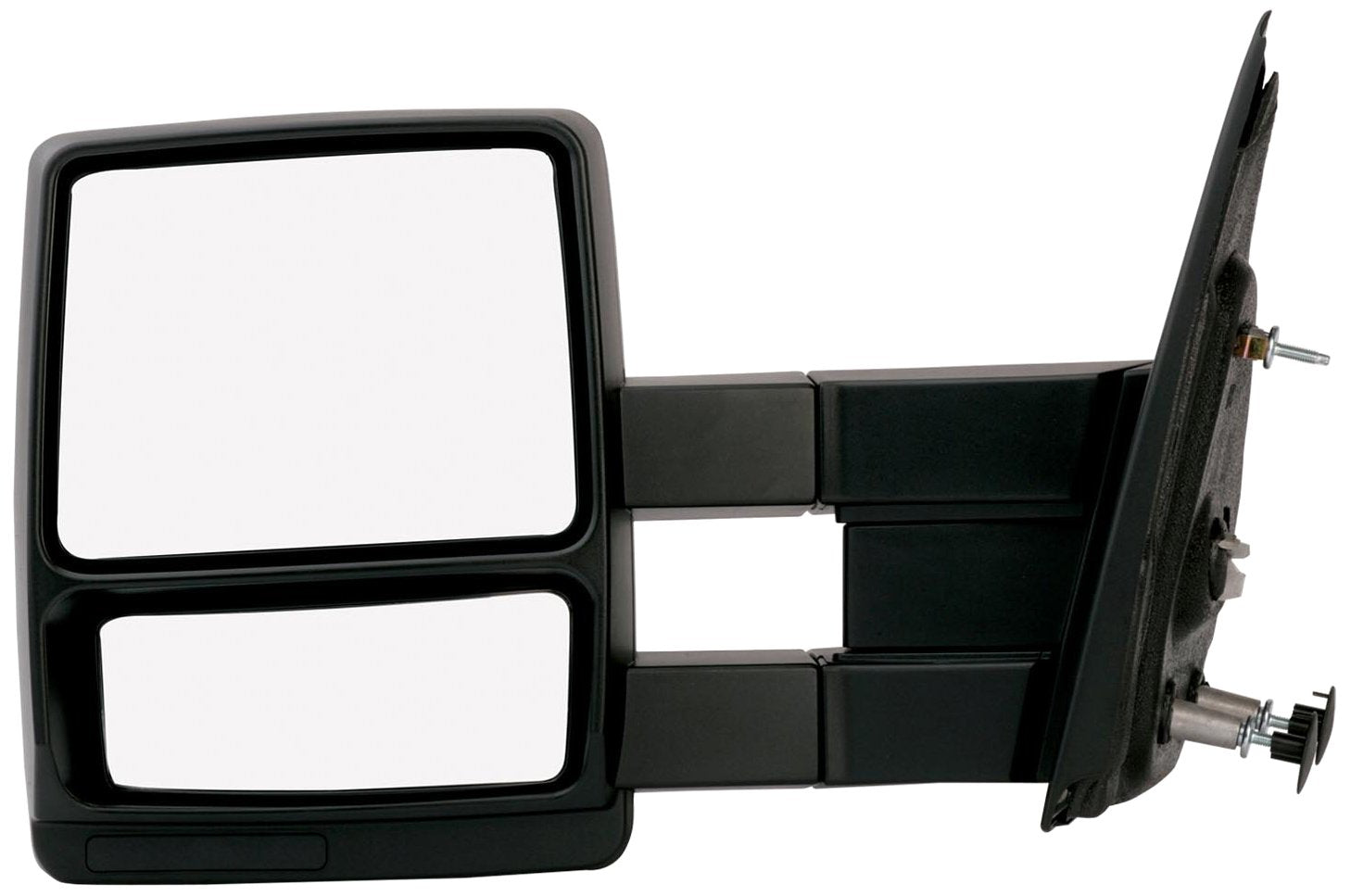 K Source Towing Mirror Pair Extebdable for 2004-2014 F150, Textured Black, Manual, Adjustable, Dual Lens, Convex & Flat Mirror, Foldaway