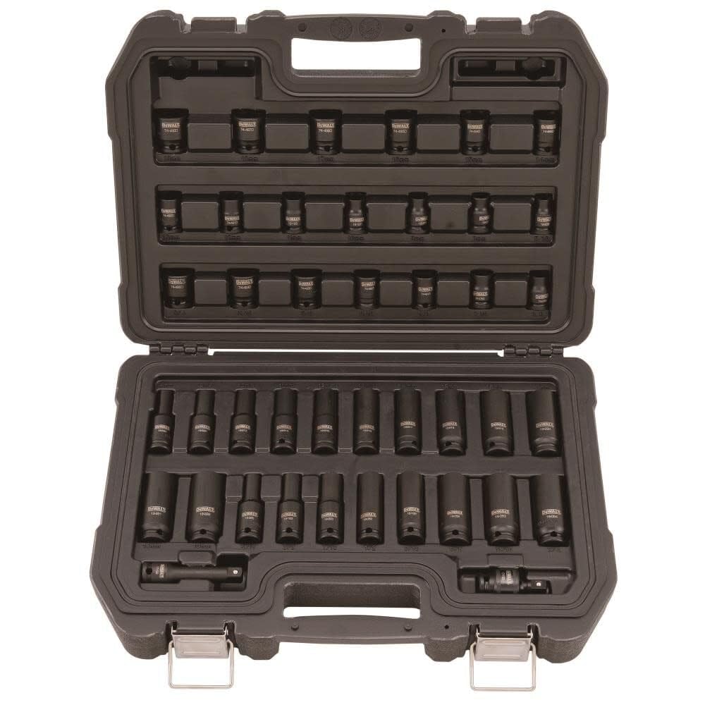 DEWALT Socket Set Impact, Combination, SAE/MM, 3/8-Inch Drive, 42-Piece (DWMT19248)
