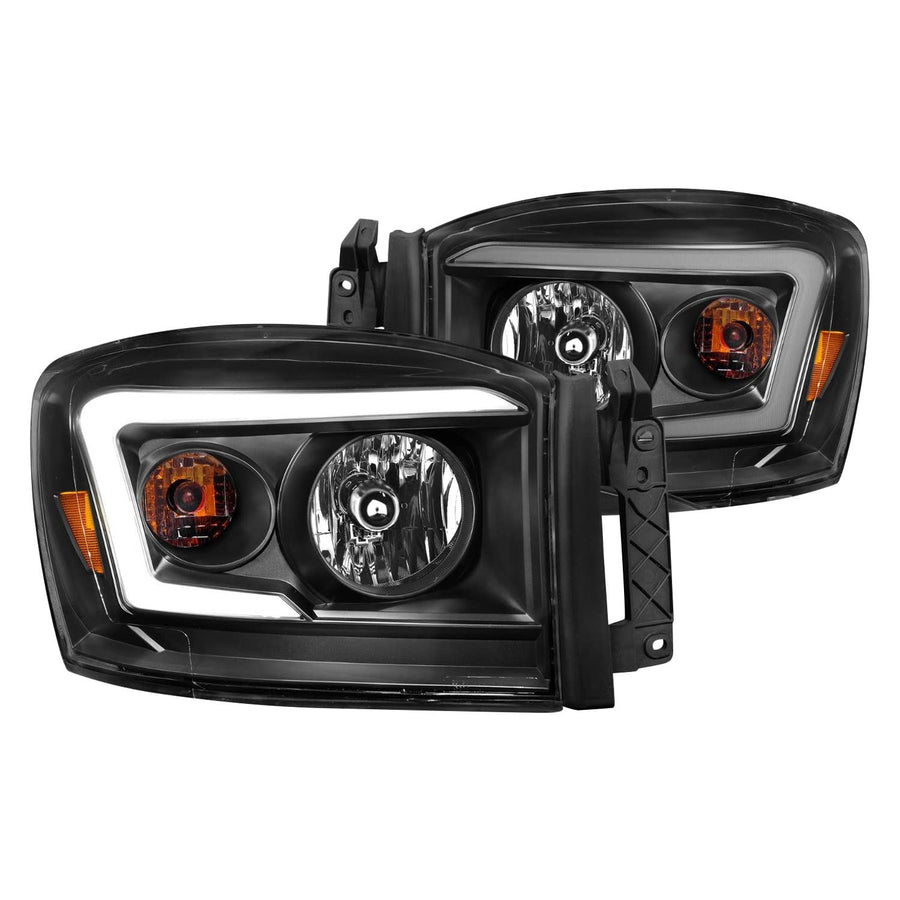 Anzo (111524) Compatible with 06-09 Dodge RAM 1500/2500/3500 Headlights Black Housing/Clear Lens (w/Light Bars)