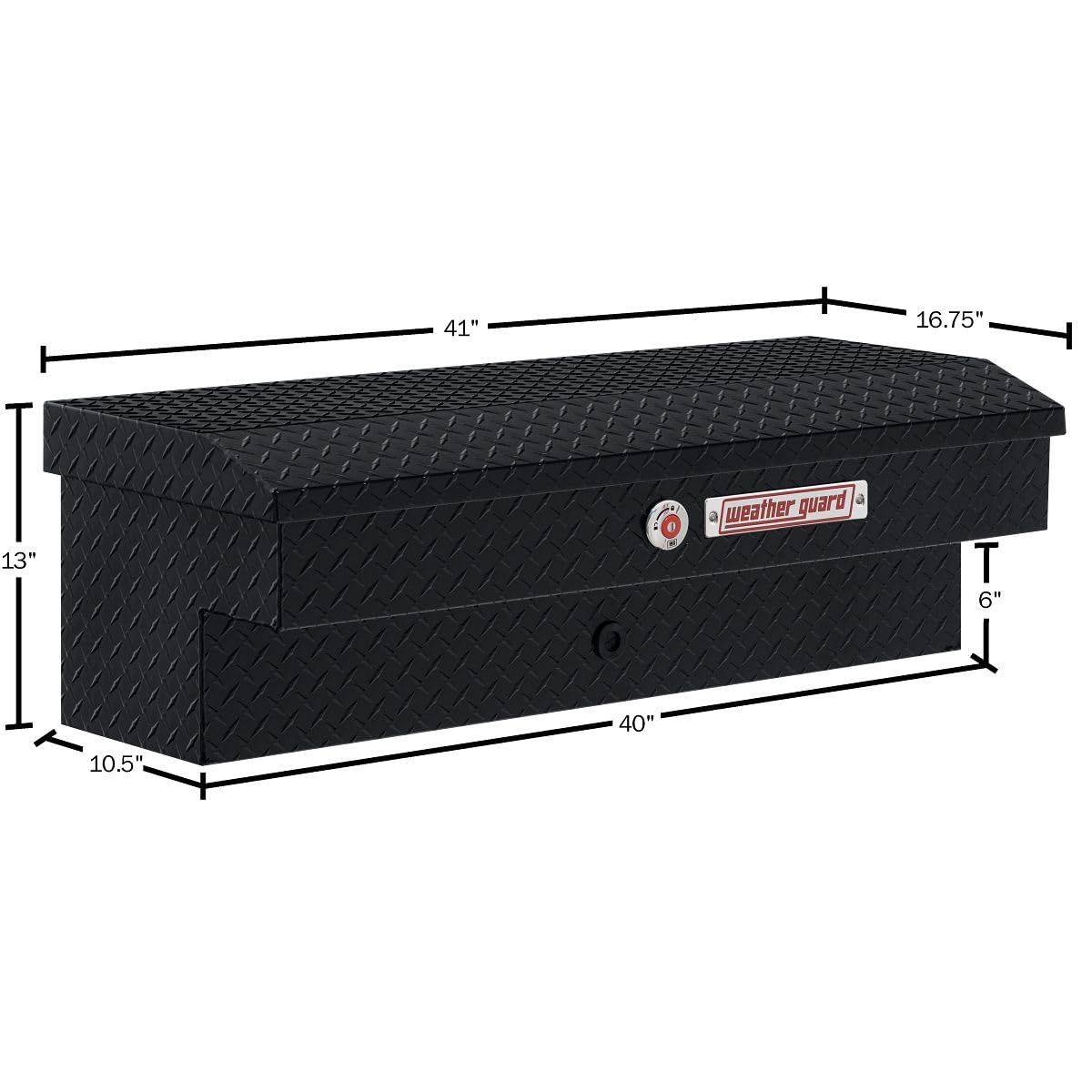 Weather Guard 41in Model 184-5-04 Lo-Side Truck Box, Aluminum, Gloss Black, 3.0 cu ft capacity