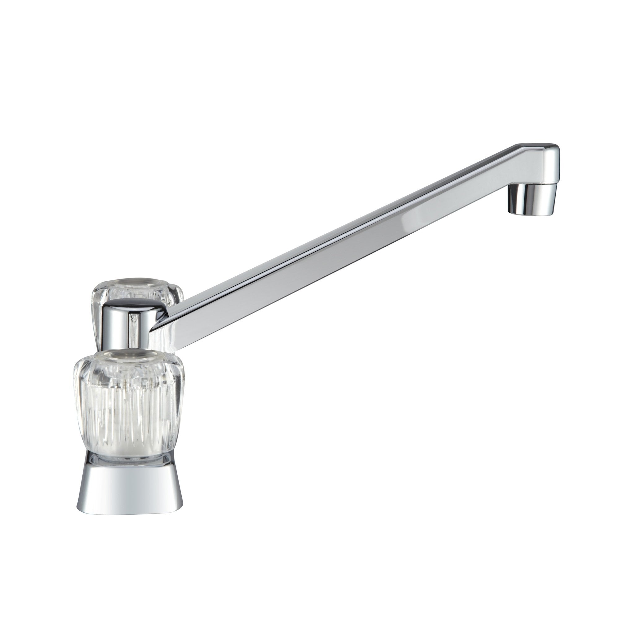 Dura Faucet RV Kitchen Sink Faucet DF-PK600A-CP with Crystal Acrylic Knobs (Chrome)