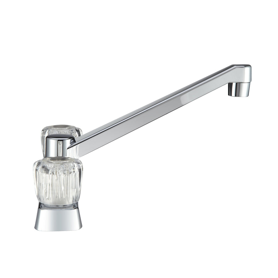 Dura Faucet RV Kitchen Sink Faucet DF-PK600A-CP with Crystal Acrylic Knobs (Chrome)