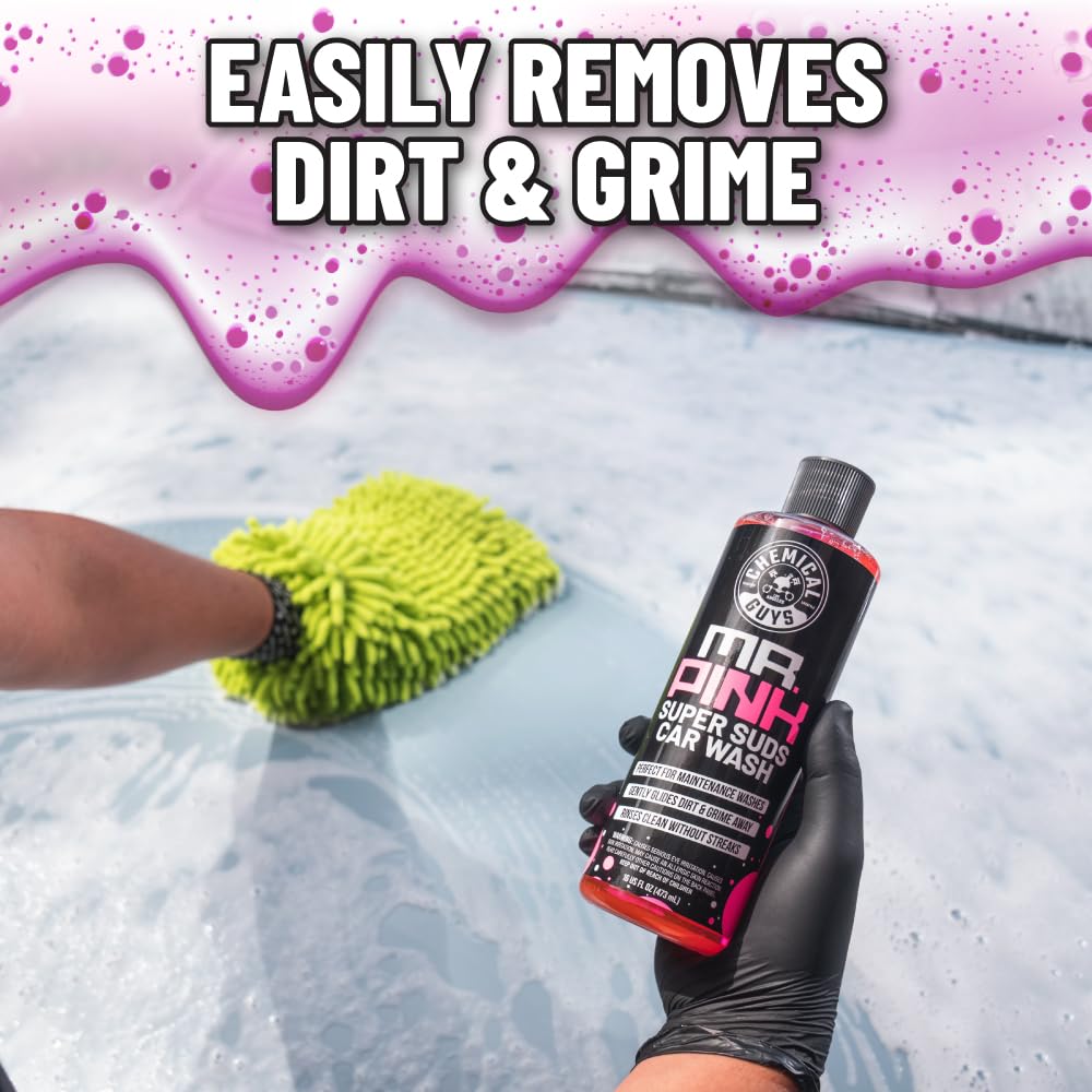 Chemical Guys Car Wash Soap Mr. Pink - 128 oz Super Suds Foaming Soap for Cannon, Blaster, or Bucket Washing - pH Balanced, Safe on Wax, Sealant, Ceramic, and Clear Coat Finishes