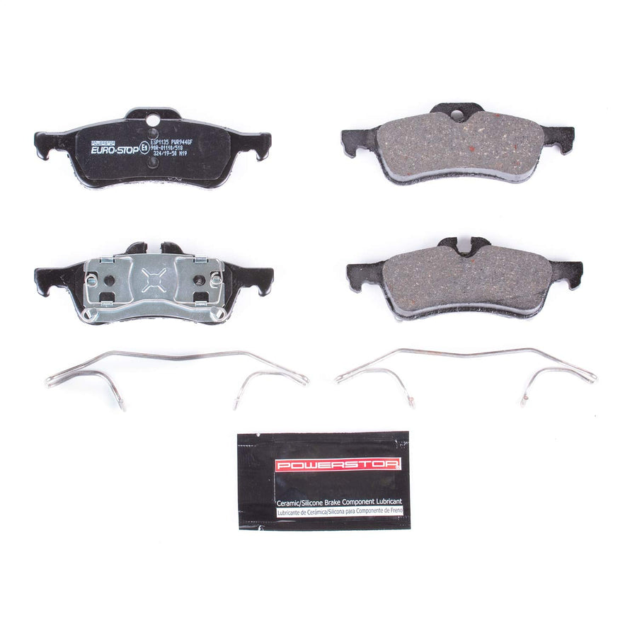 Power Stop Euro-Stop ESP1135 Rear Ceramic Brake Pads For Mini Cooper 2004-2008 ECE-R90 [Model Specific]