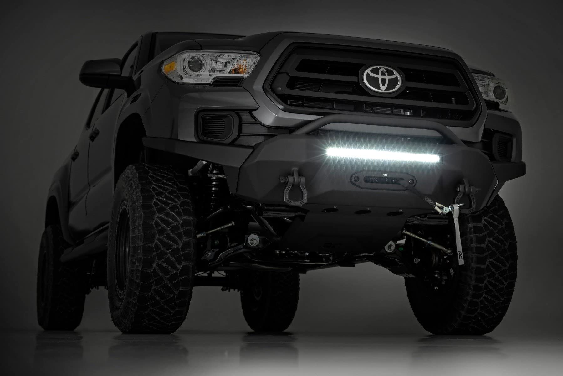 Rough Country High Clearance LED Front Bumper w/9500s for 16-22 Tacoma - 10728