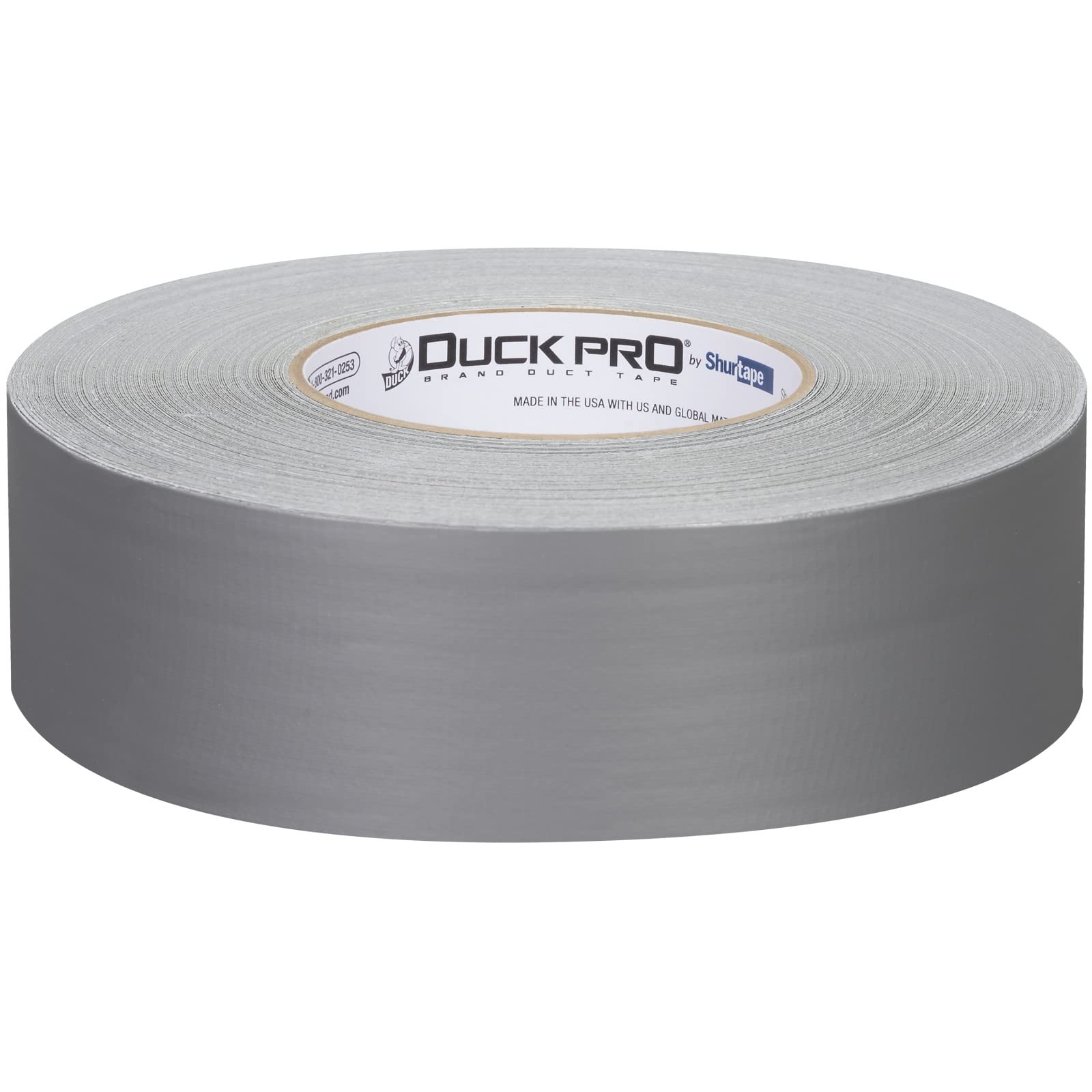 Duck Pro Shurtape Professional Grade, Clean Removal Duct Tape for Indoor/Outdoor, Bundling and Repair, 48mm x 60yd, 12.2 mil, Metallic Silver, 1 Roll (105458)