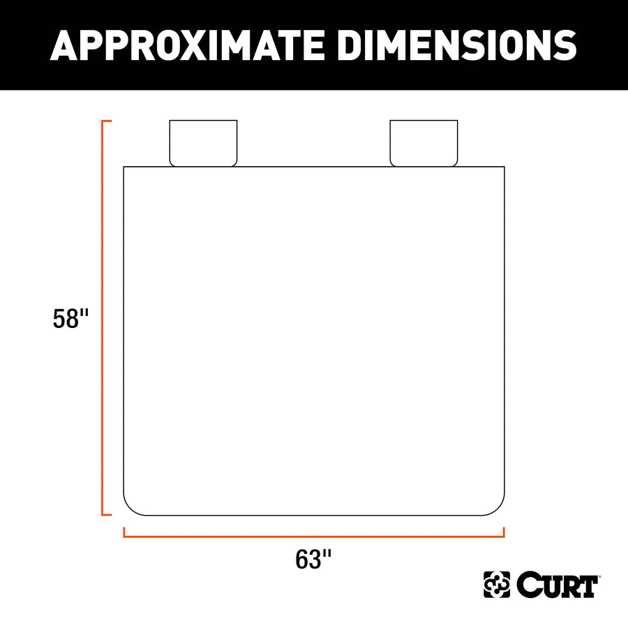 CURT 18522 Waterproof Seat Defender 58-Inch x 63-Inch Brown Universal Extra-Large Bench Truck Seat Cover Protector