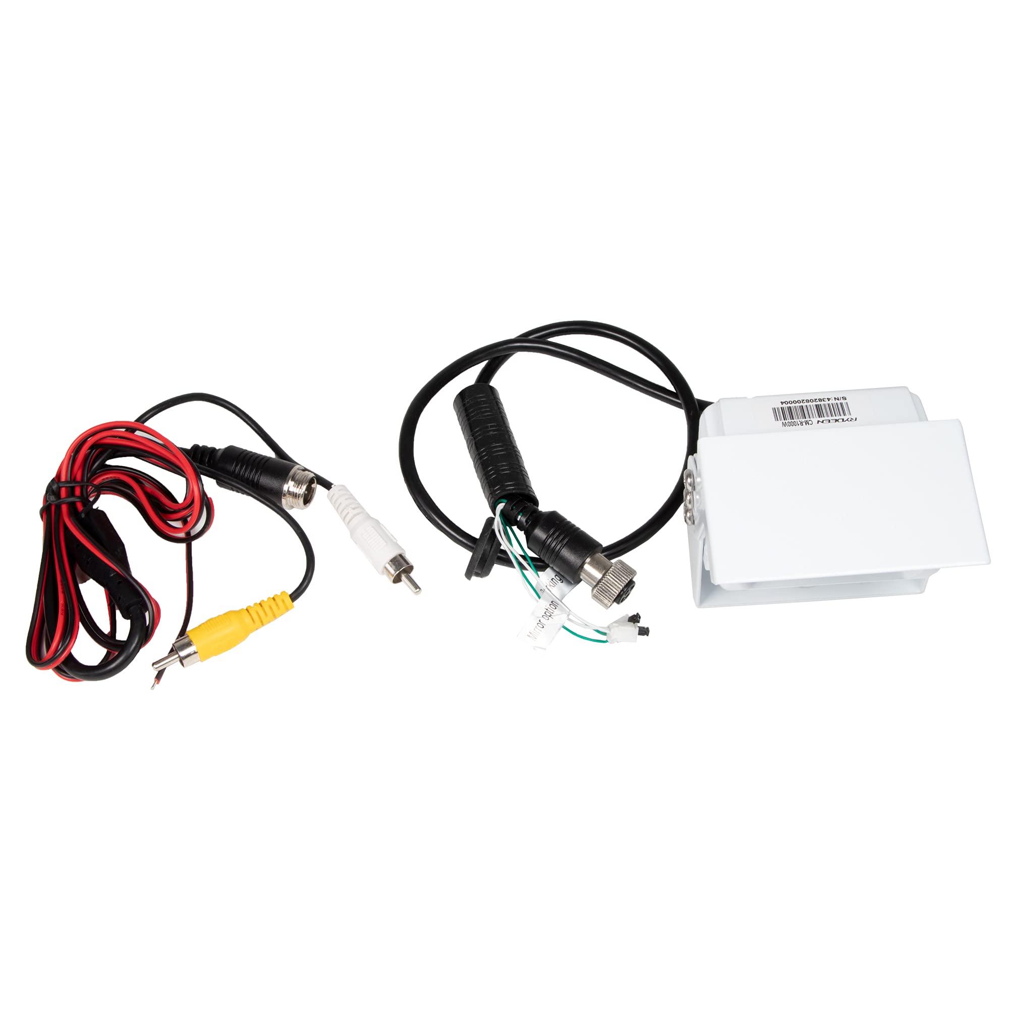 Universal Backup Camera RYDEEN CM-R1000P/W Commercial with CMOS NightVision, 50-feet (18-IR Lights), Waterproof, Metal Housing, Built-in Mic for Sound, for RVs, Delivery Vans, Trucks (White)