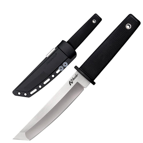 Cold Steel Kobun 5.5" Plain Edge Japanese AUS8A Stainless Steel Tactical Hunting Knife, Ergonomic Kray-Ex Handle, Secure-Ex Sheath - Blister Pack