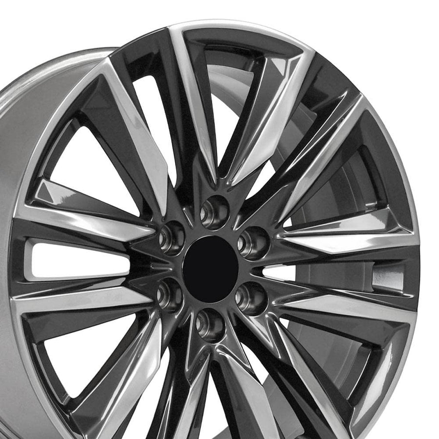 22 Inch OE Wheels CA91 Rim Fits Escalade Sport Style 6x139.7 22x9 Gloss Gunmetal with Polished Face - Hollander 4869 (1)