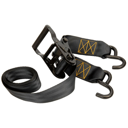 Muddy 2" X 6' Adjustable Heavy-Duty Durable Reliable Versatile Outdoor Replacement Ratchet Strap with 2 Vinyl-Coated Steel Hooks