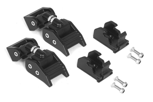Hood Catch Rugged Ridge 11210.15; Black Aluminum; Pair;