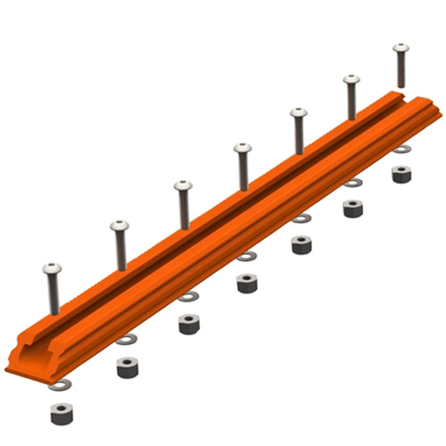 YakAttack 12" GTSL90 GearTrac – Orange | Polymer Kayak Gear Track Rail | Compatible with 1/2" Wide Track Hardware | Includes Stainless Hardware | Yak Attack USA-Made Mounting Solution