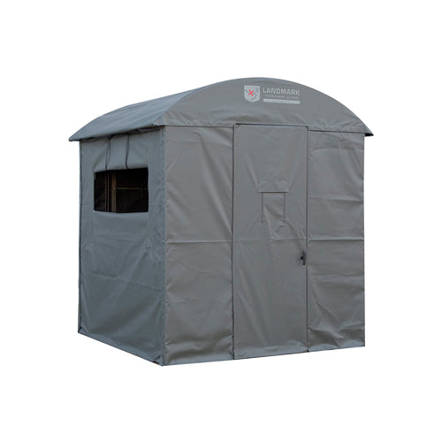 Landmark 600 Rivers Edge LM603 Permanent Blind, 7' Height, 6' x 6' Interior Space, Adjustable Shooting Windows, Hinged Door, Constructed from Marine-Grade Reinforced Synthetic Tarpaulin