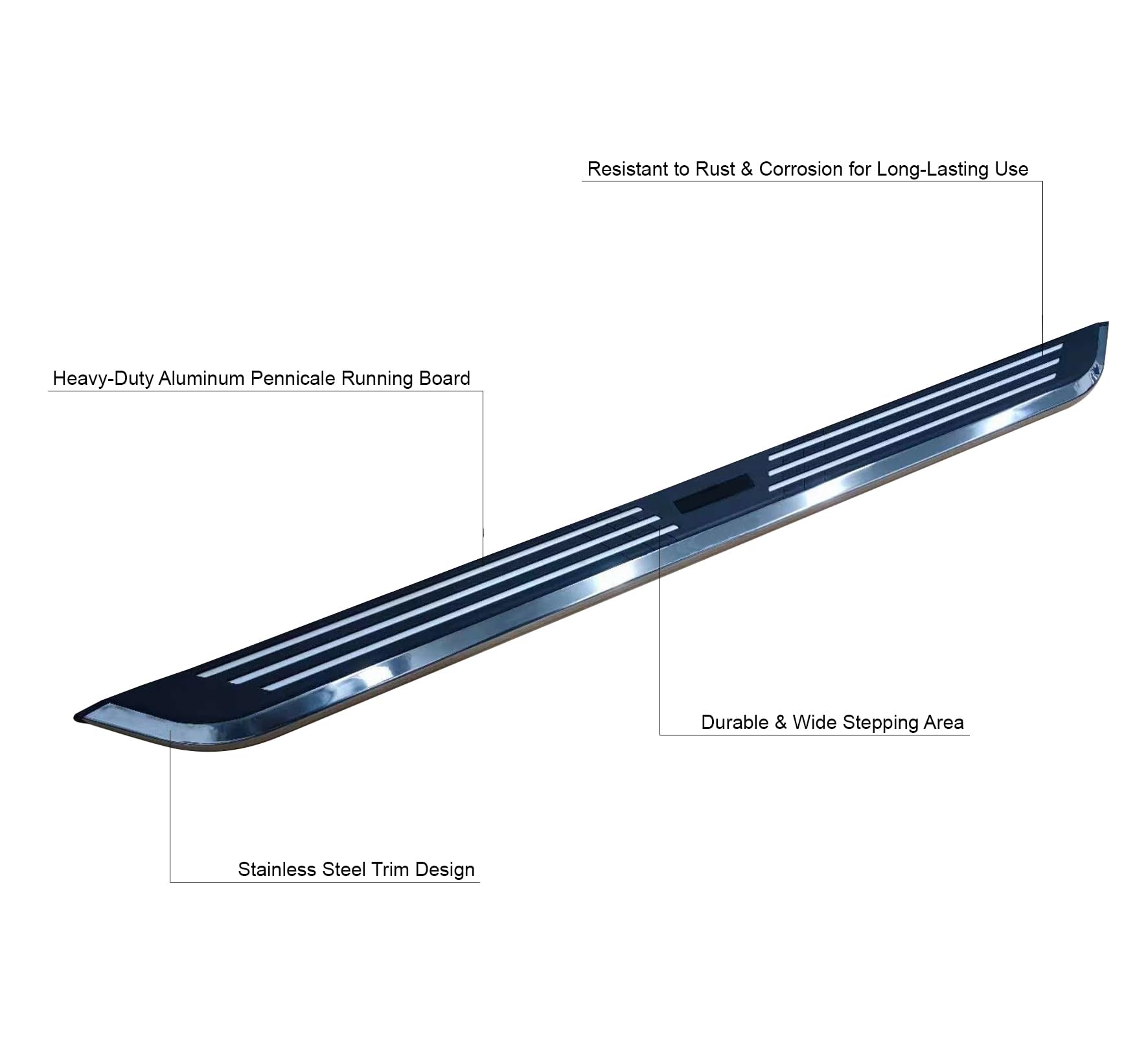 Pinnacle Black Horse Running Boards Compatible with 2022-2025 Toyota Tundra-PIT785