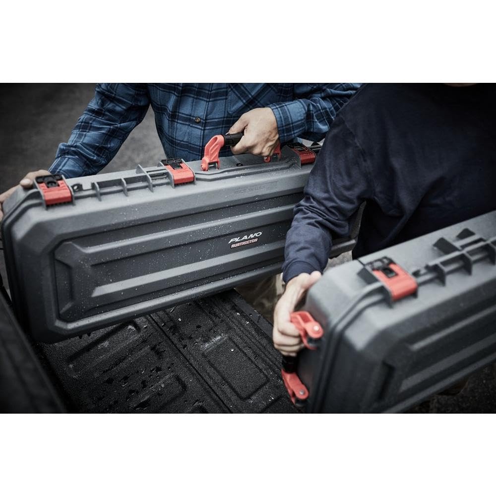 Plano 42 Inch All Weather AW2 Case with Rustrictor, Gray, Premium Gun Case with Perforated Pluck Foam for Custom Protection, Black