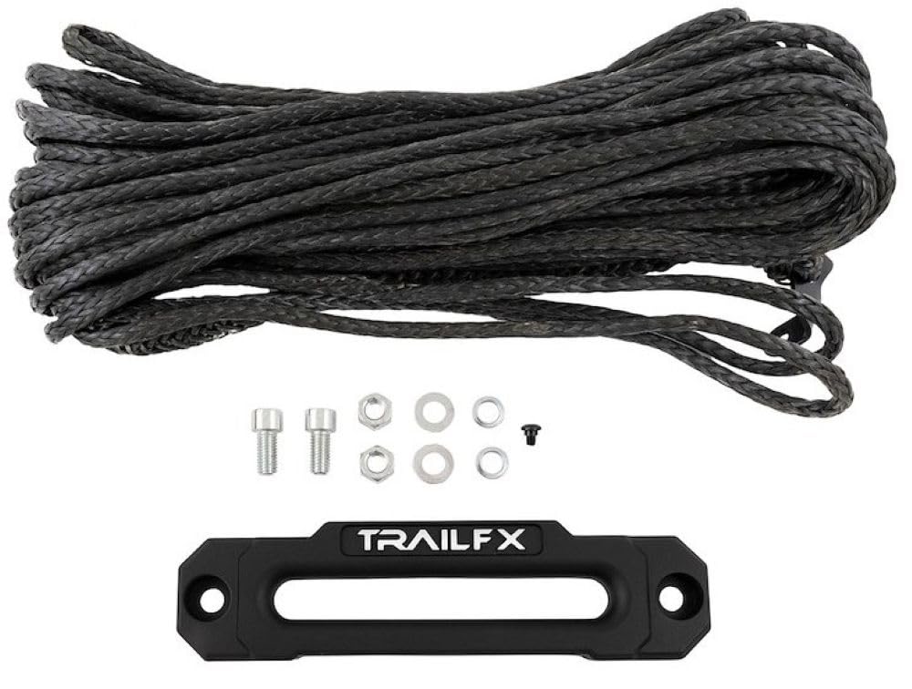 WXV007 TrailFX XV95 Series Winch Cable, 9500 LB Synthetic Rope, 8.4mm x 94 Foot, with Hawse Fairlead, Replacement for Series XV Winches