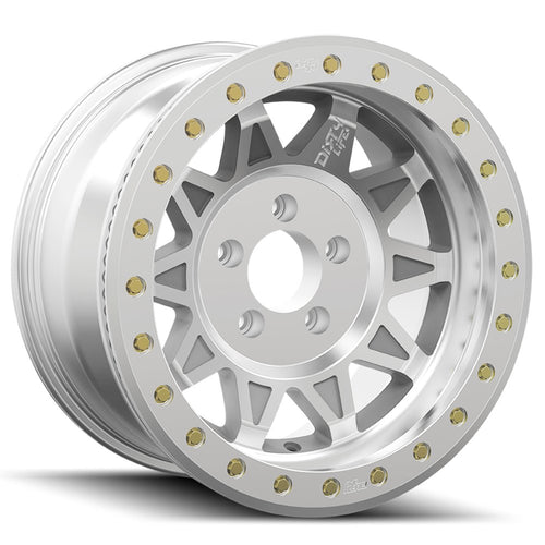 SILVER DIRTY LIFE ROADKILL RACE (9302) Wheel with MACHINED BEADLOCK (0 x 9. inches /6 x 135 mm, -14 mm Offset)