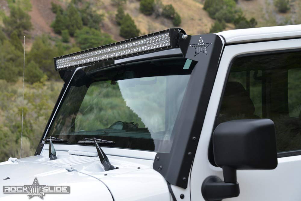 Jeep JK Rock Slide Engineering 50 Inch LED A-Pillar Brackets for 07-18 Wrangler JK