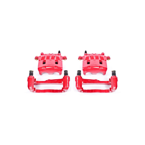 Power Stop S2682 Front Pair of High-Temp Red Powder Coated Calipers