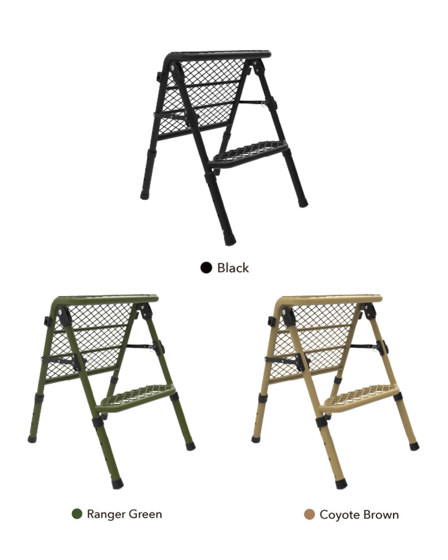 3D MAXpider Modular Tire Step Custom Fit (Army Green) Carbon Steel, 3 Modes (Tire Ladder/A-Ladder/Folding), Portable & Adjustable Height for Up to 30" Tires - Tire Step