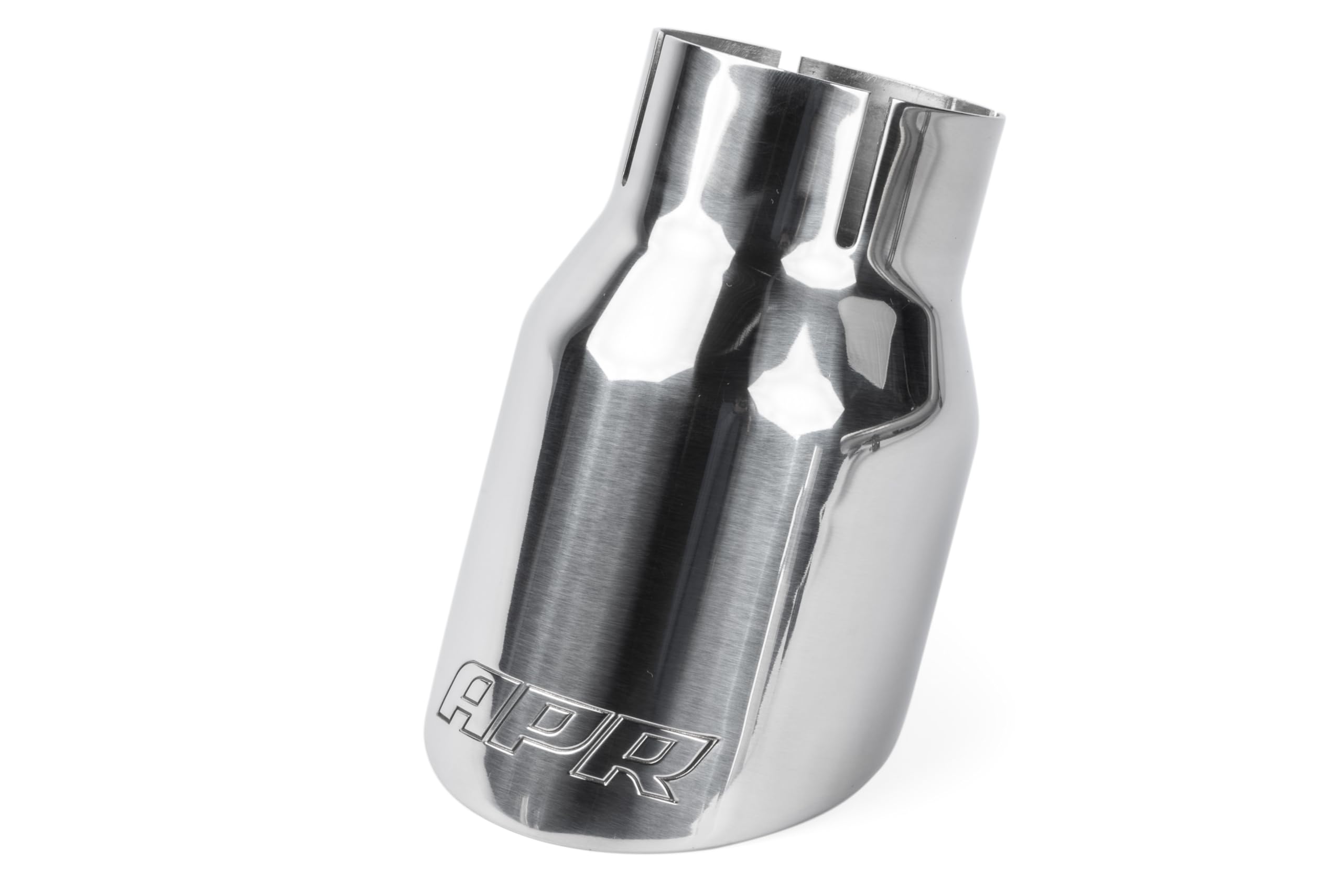 Double-Walled APR TPK0006 3.5 in. Slash-Cut Tips Polished Silver - Set of 2