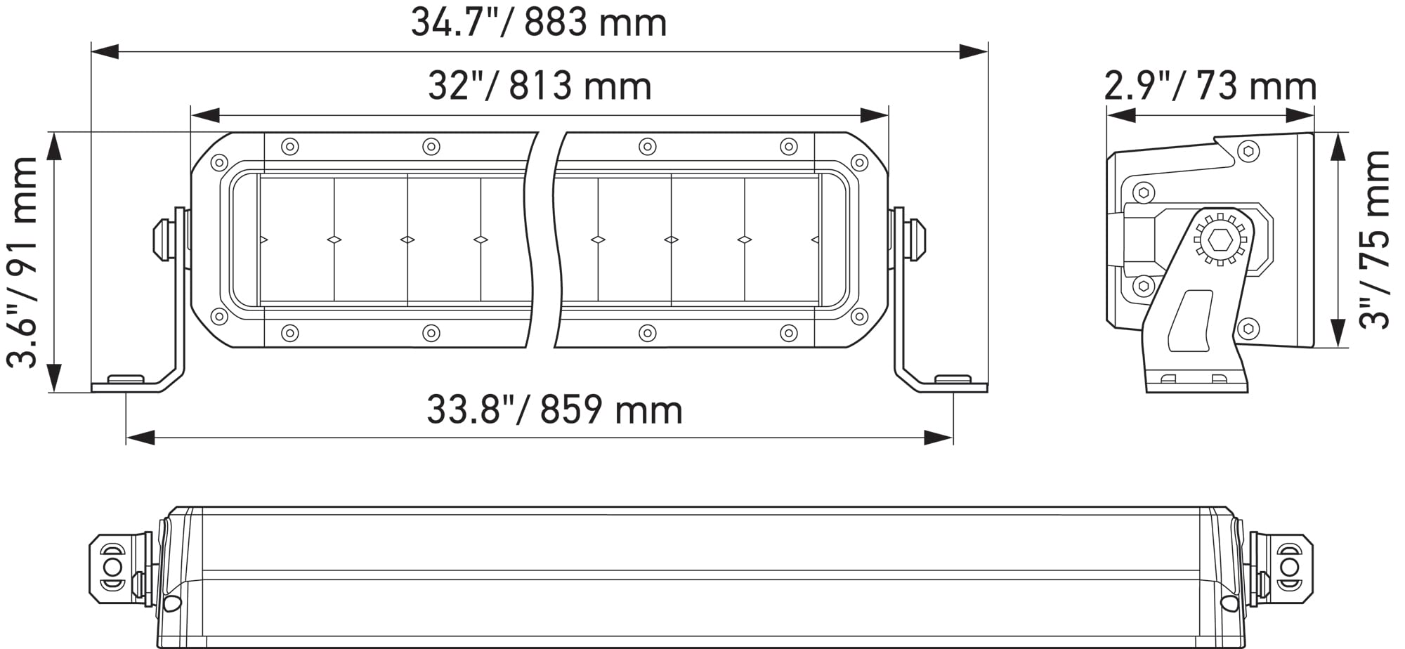Hella Tough Black Magic 30 Inch Double Row LED Lightbar- Performance High Beam Off-Road Light for Pickup Trucks, ATV, SUV, 4x4, Jeep, Tractors / 358197411