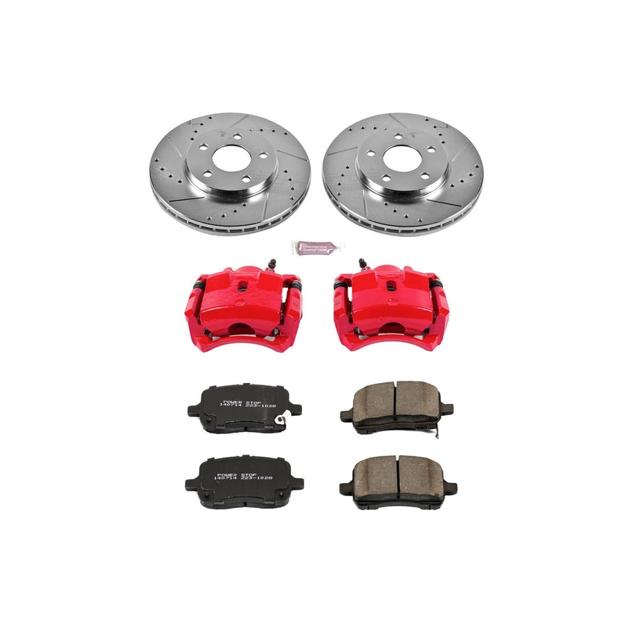 Power Stop Z23 Evolution Sport KC1617 1-Click Brake Kit with Powder Coated Calipers (Brake Pads, Drilled/Slotted Rotors)