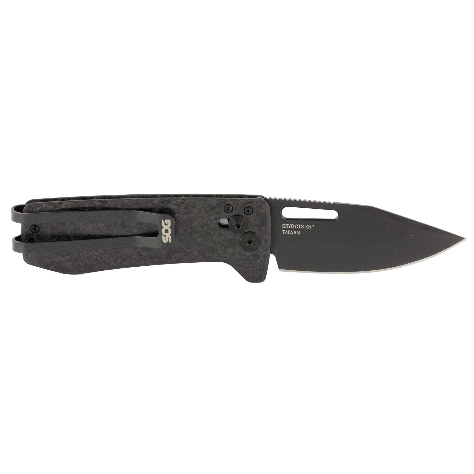 Ultra SOG XR XHP Lightweight Slim 6.5mm Folding Knife | CRYO CTS XHP Stainless Steel Blade and Carbon Fiber Handle, XR Lock