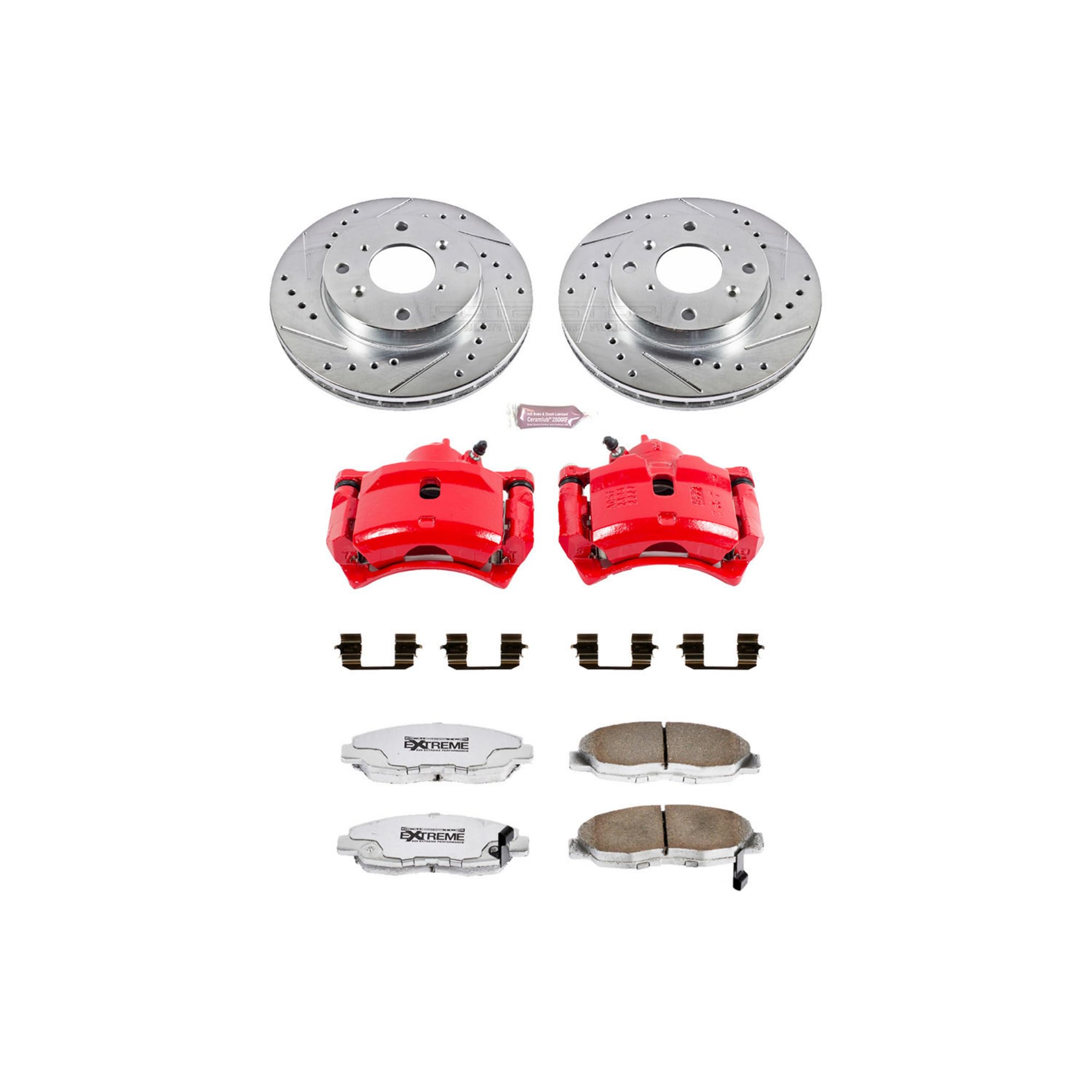 Power Stop Z26 KC1239-26 Front Street Warrior Brake Kit Acura For Acura CL 1998-1999 [Model Specific]