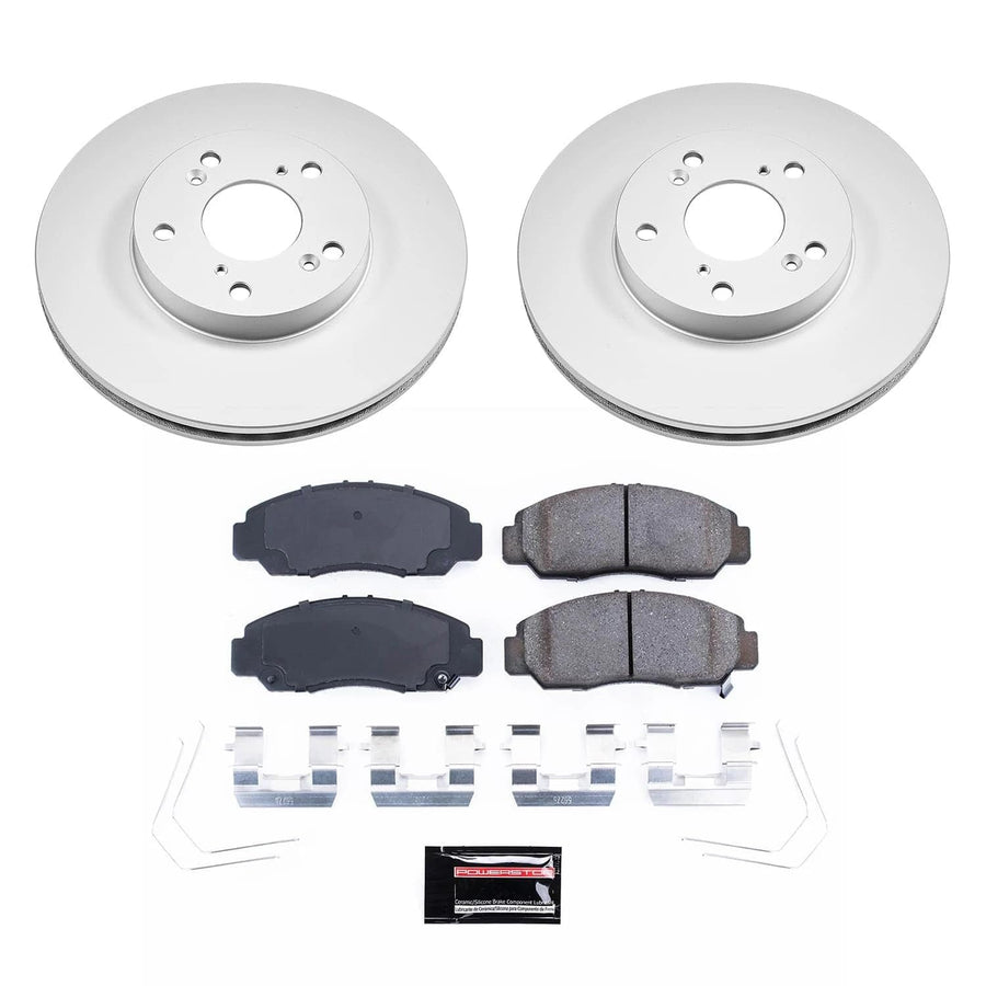 POWERSTOP Brake Kit Front Brake Pads and Geomet Coated Brake Rotors For Honda Civic 2006-2011 [Vehicle Specific]