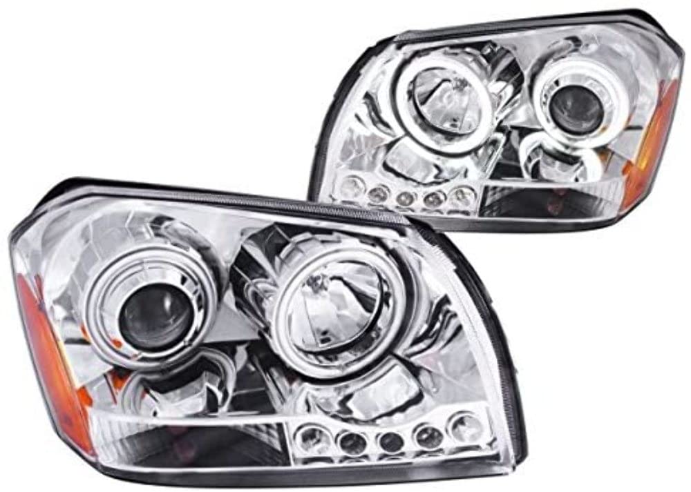 Projector Headlight Set ANZO USA w/CCFL Halo-Chrome 121219