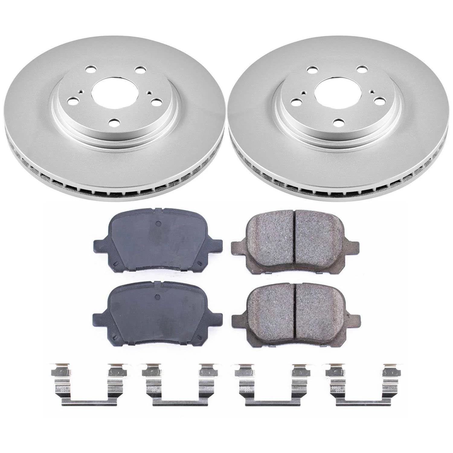 Power Stop CRK1135 Brake Rotor Coated & Ceramic Brake Pads- front For Lexus RX300 1999-2001 [Model Specific]