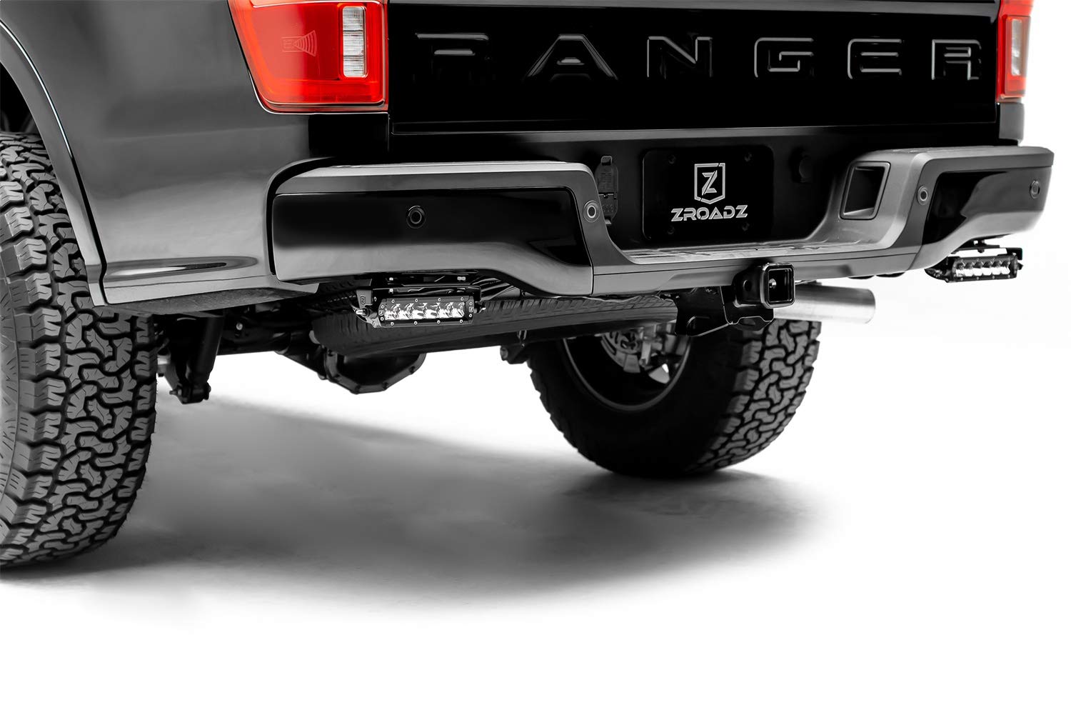 Under Rear Bumper ZROADZ LED Mounting Bracket & Kit - Compatible w/ 2019-2021 Ford Ranger - with (2) 6 Inch ZROADZ LED Lights (Included) with Wiring Harness - PN Z385881-KIT