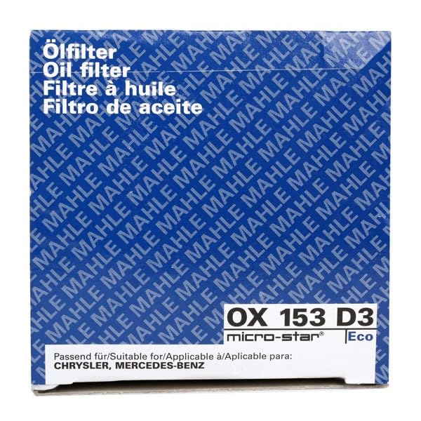 ECO MAHLE OX 153D3 Engine Oil Filter, 1 Pack
