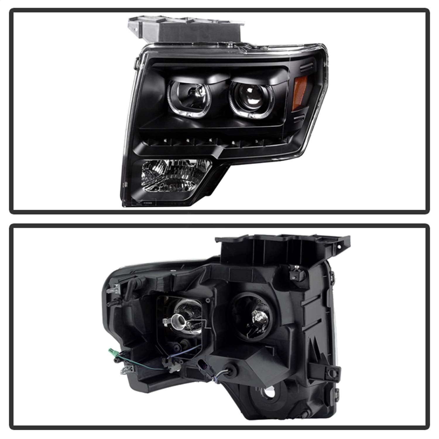 Ford LED Halo Xtune PRO-JH-FF15009-CFB-BK Projector Headlight
