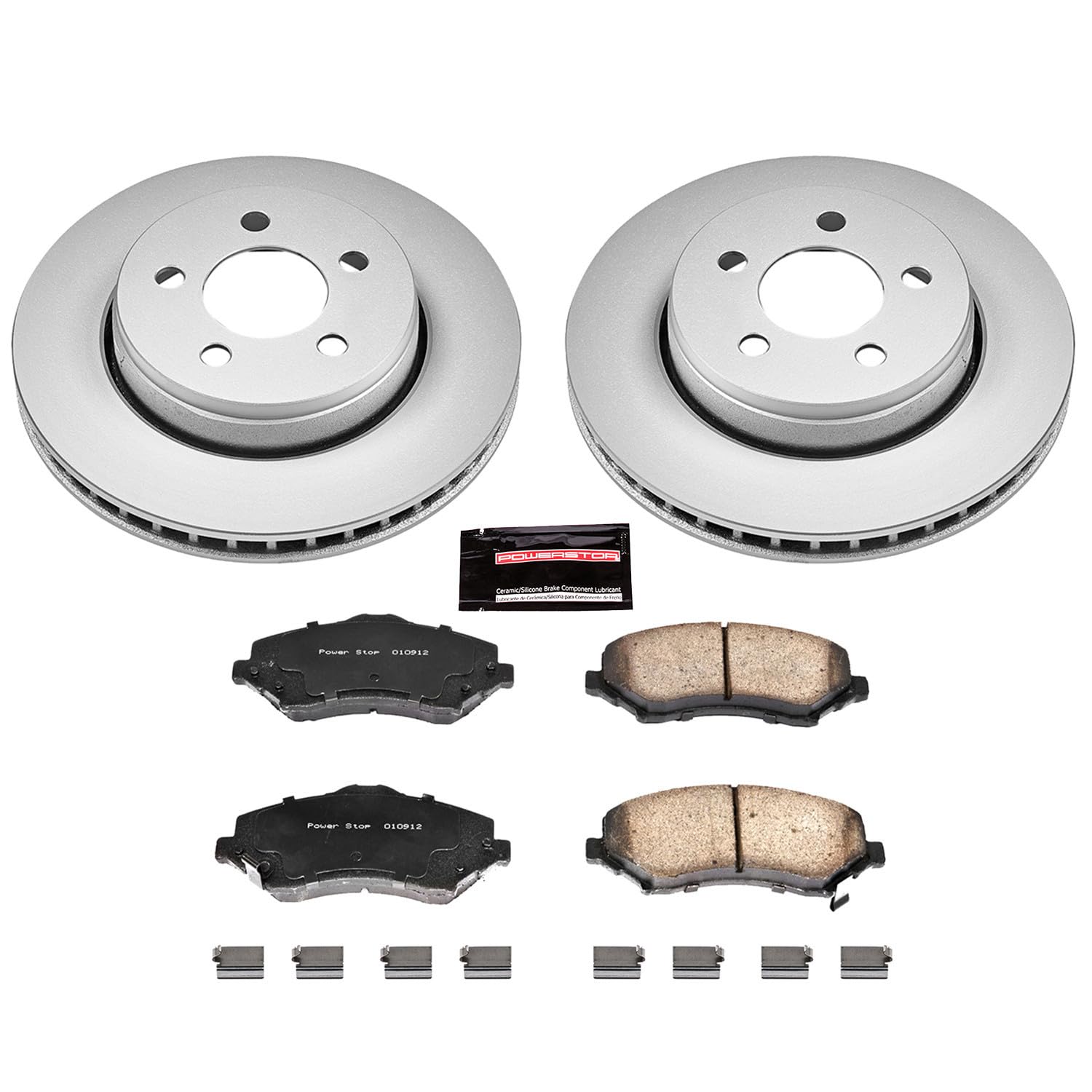 Power Stop CRK1631 Brake Rotor Coated & Ceramic Brake Pads- front For Dodge Nitro 2007-2011, Jeep Liberty 2008-2012 [Model Specific]