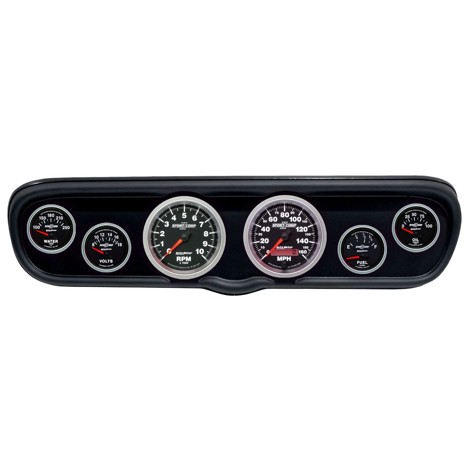 AutoMeter Dash Kit Direct Fit, (3 3/8" X2, 2 1/16" X4), Ford Mustang 66, Sport-Comp Ii (2110-12)