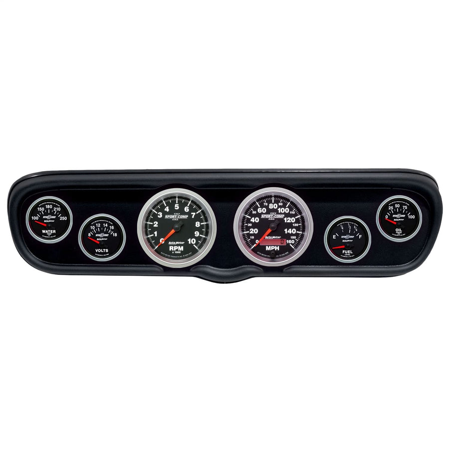 AutoMeter Dash Kit Direct Fit, (3 3/8" X2, 2 1/16" X4), Ford Mustang 66, Sport-Comp Ii (2110-12)