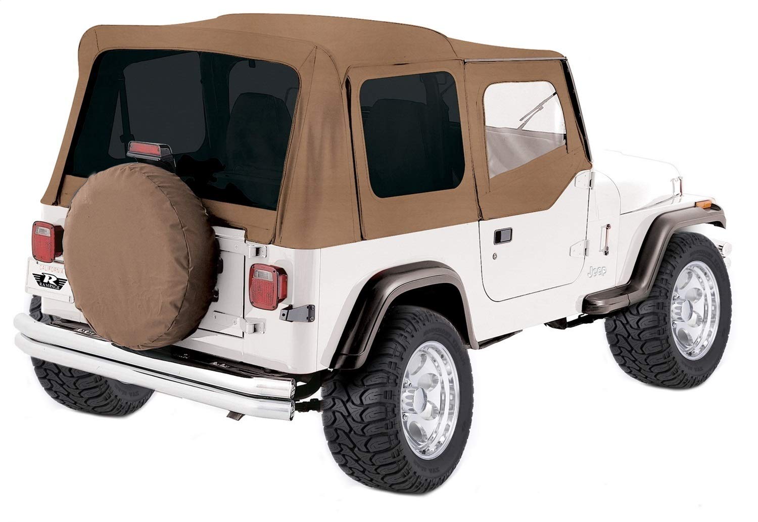 Rampage Products Replacement Rampage Soft Top with Door Skins | Vinyl, Spice Denim with Tinted Windows | 99417 | Fits 1988 - 1995 Jeep Wrangler YJ