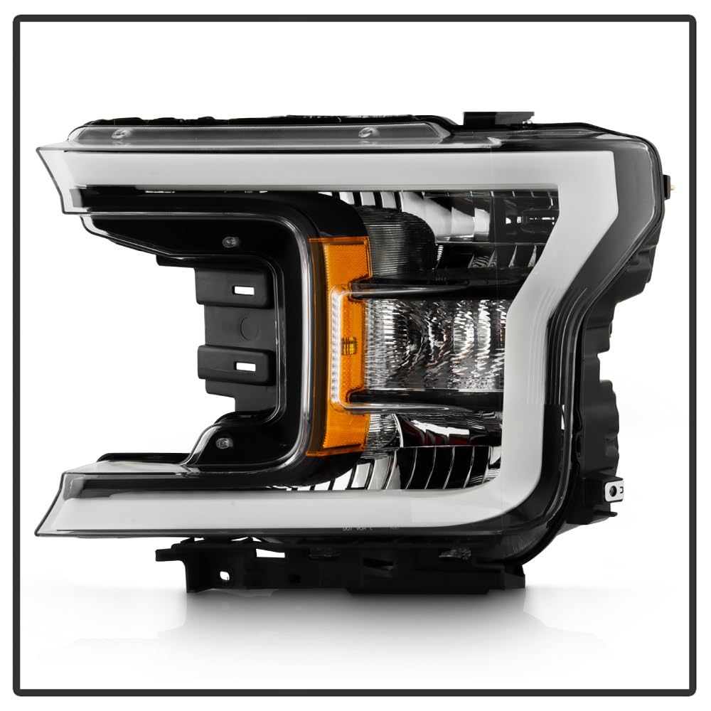 Ford F150 Spyder (xTune) 18-20 (XL XLT Lariat Model) w/LED DRL Halogen Headlight - Low Beam-H11(Included) ; High Beam-HB3(Included) ; Signal-7444NA(Included) - Black