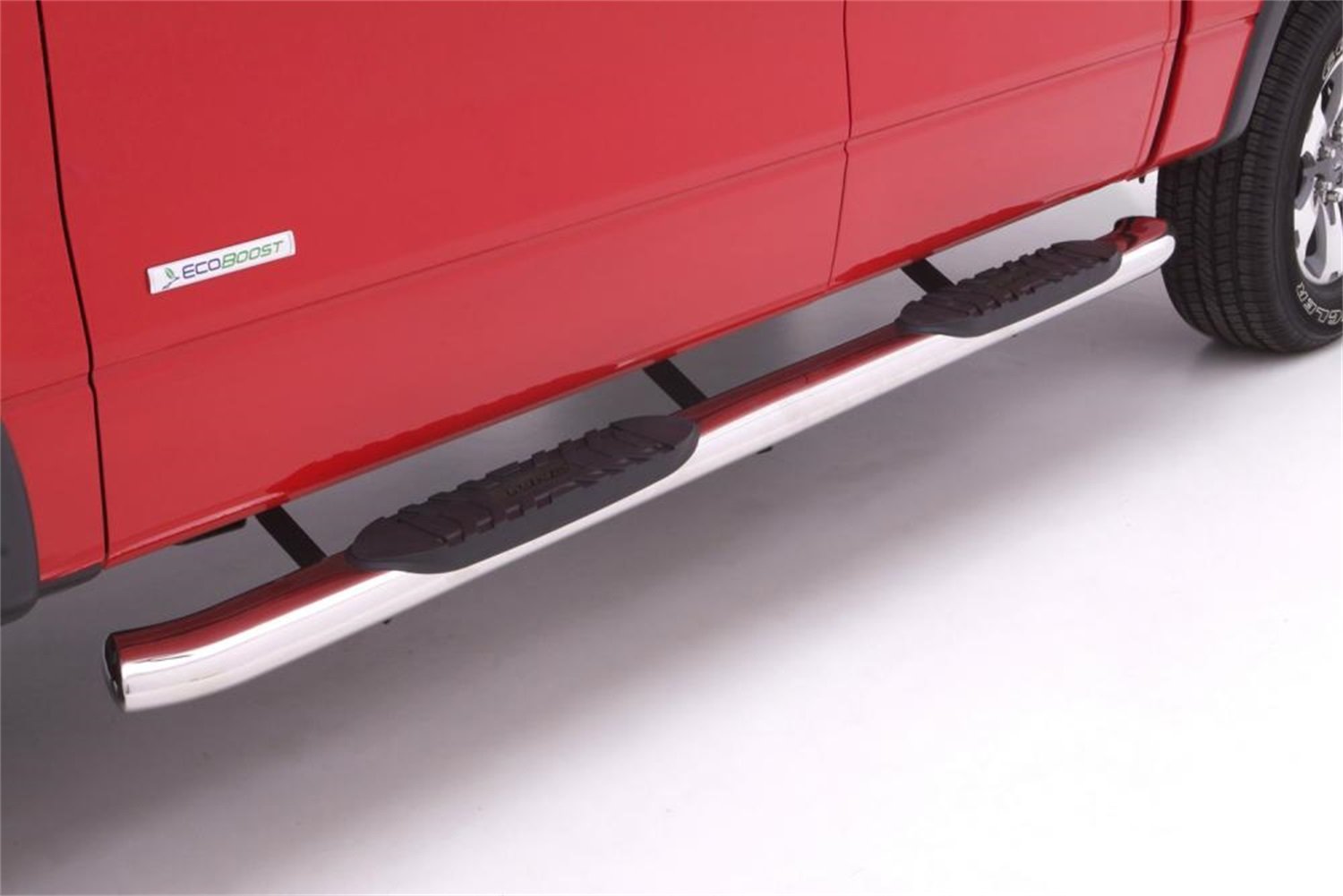 Lund RealTruck 23710689 Polished Stainless Steel 5" Oval Curved Nerf Bars for 2019 Silverado 1500 Double Cab, Rocker Panel Mount