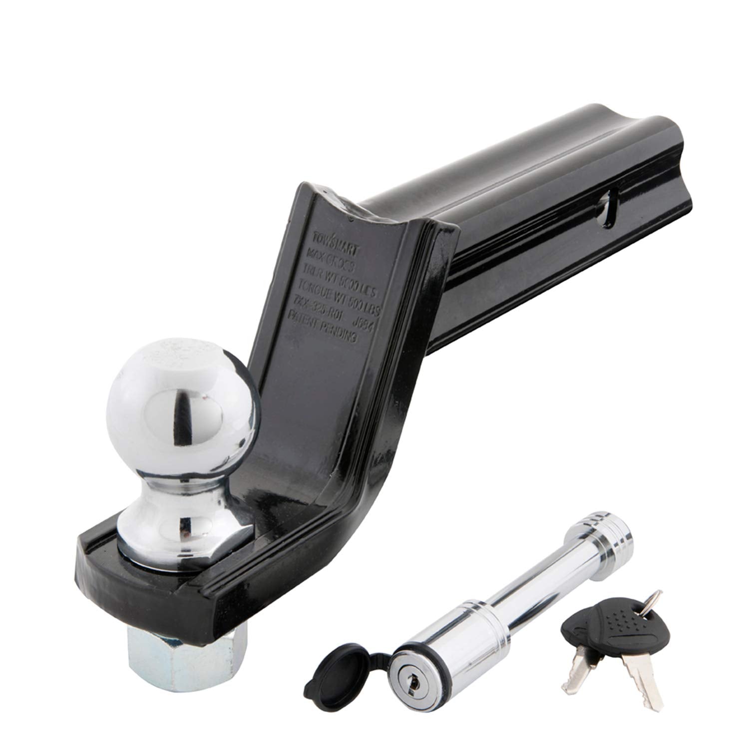 X-Mount TOWSMART Class III, 5,000 lb. Security Kit with 3-1/4 in. Drop x 2 in. Rise x 1 in. Shank Trailer Hitch Ball Mount, 2 in. Ball, 5/8 in. Locking Pin