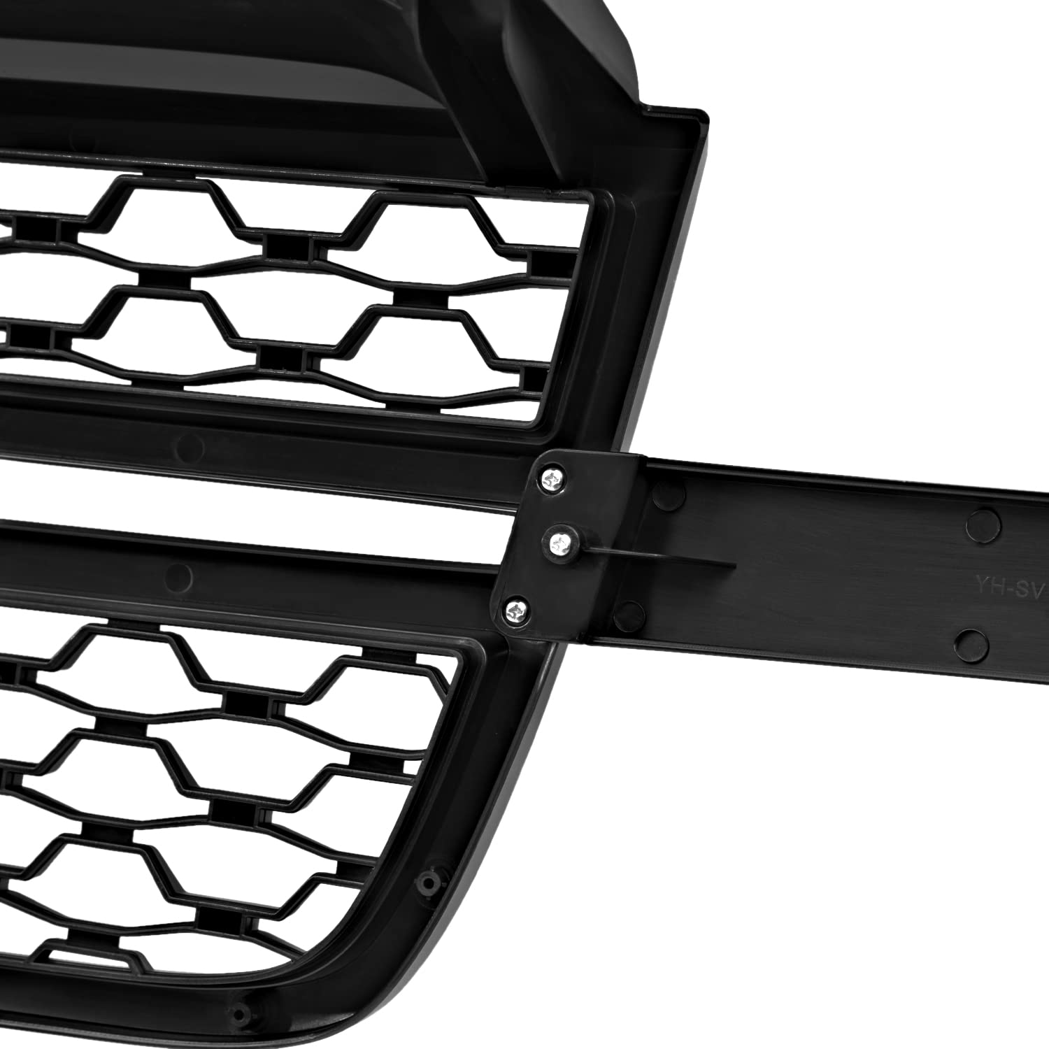 Matte Black Honeycomb Front Bumper Grille Spec-D Tuning Compatible with 2005-2007 Chevy Silverado 2500HD 3500HD Pickup Truck