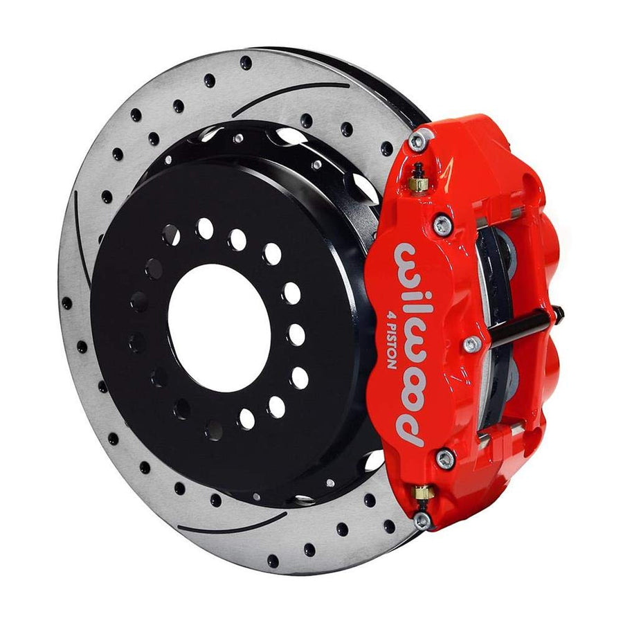 140-9223-DR WILWOOD FNSL4R Rear P-Brk Kit,12.88", Drilled, Red Ford 8.8 w/2.5" Offset-5 Lug