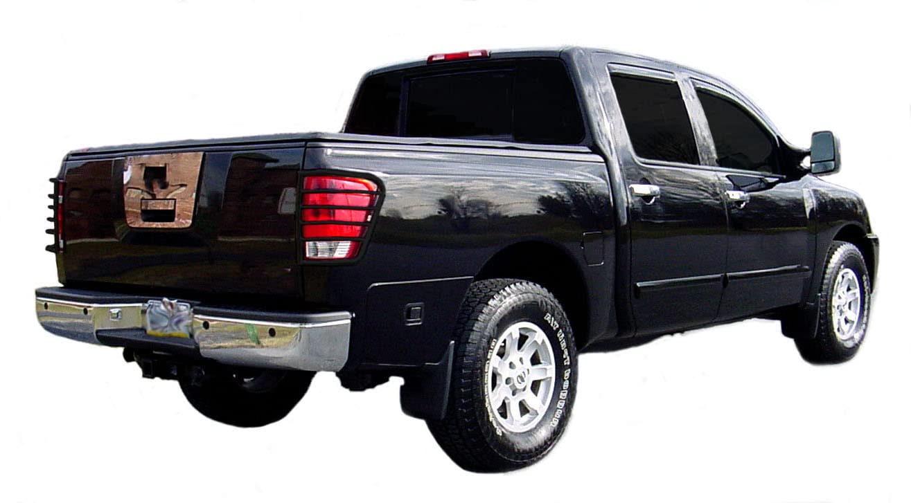 Tail Light Guards Black Horse Compatible with 2004-2013 Nissan Titan-7G113206A