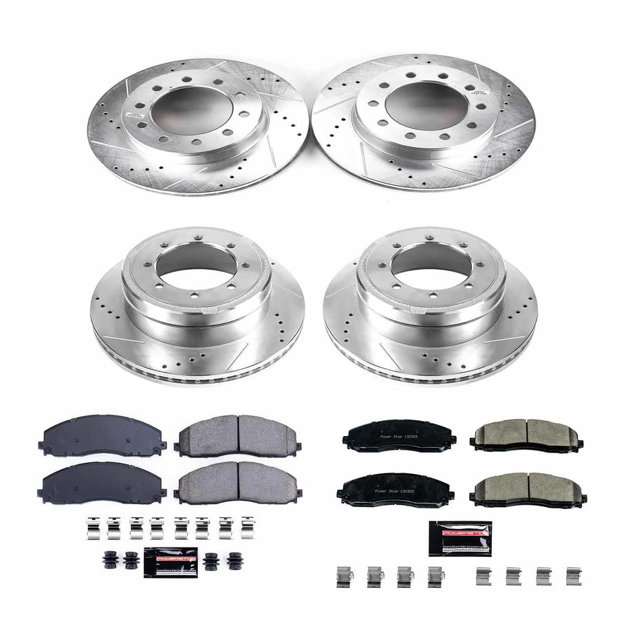 Power Stop K8027 Z23 Evolution Sport Brake Upgrade Kit Front & Rear For Ford F-350 Super Duty 2015-2016 [Model Specific]